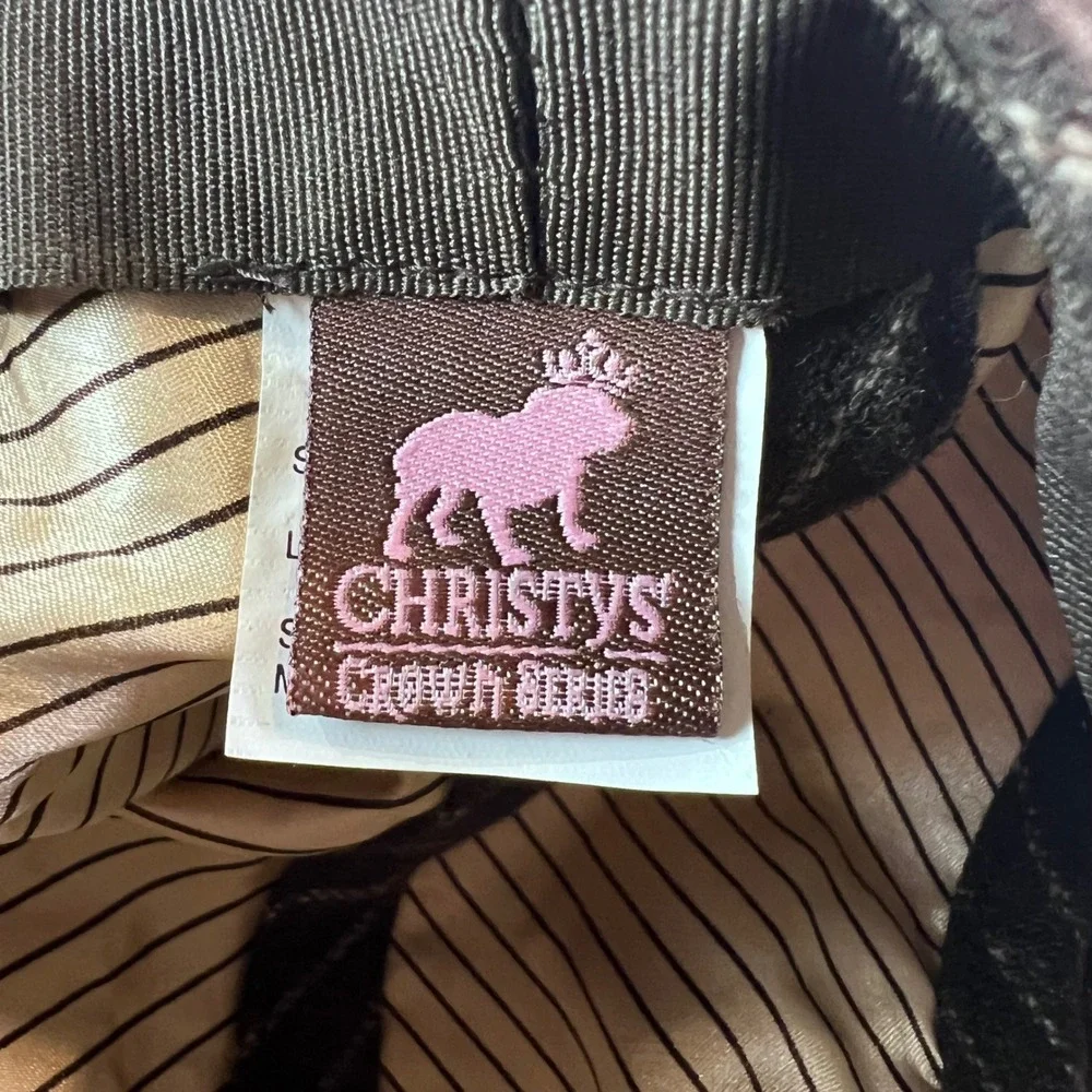 Christys Crown Series Brown Pinstripe Wool Blend Newsboy Cap Hat S/M 55cm